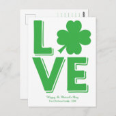 St. Patrick van de Klaver van de liefde Ierse Dag Briefkaart (Voorkant / Achterkant)