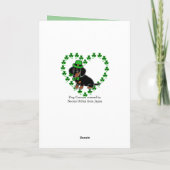 St. Patrick van de zwarte en Tan Dachsund de Kaart (Achterkant)