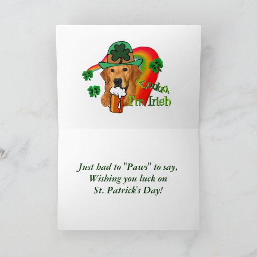 St. Patrick van het golden retriever Dag Kaart (Binnen)