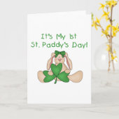 St. Patrick van het konijntje de de 1st T-shirts Kaart (Gele Bloem)