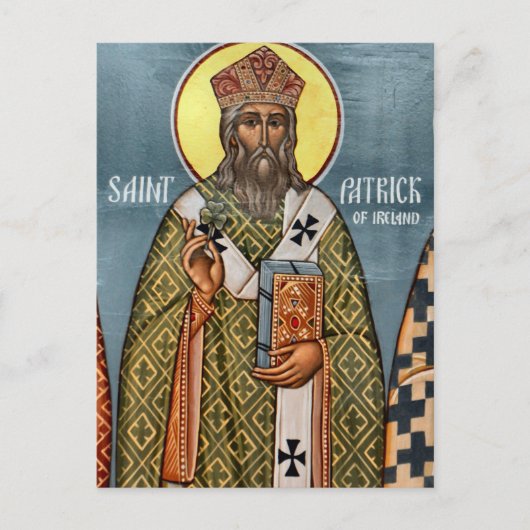 St. Patrick van Ierland Orthodox Christelijk Icoon Briefkaart (Voorkant)