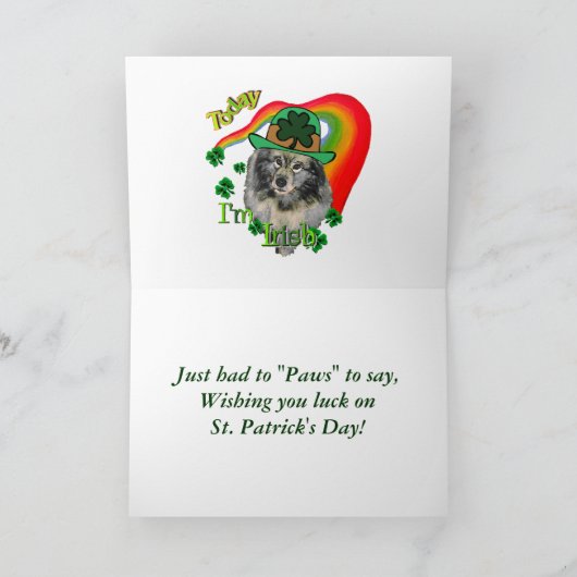 St Patrick van Keeshond Dag Kaart (Binnen)