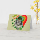 St Patrick van Keeshond Dag Kaart (Gele Bloem)