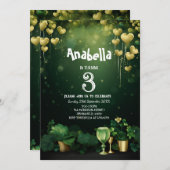 St. Patrick verjaardagsfeestje klavers en ballonne Kaart (Voorkant / Achterkant)