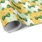 St patrick viering patroon, groene boog klavers cadeaupapier (Rol Hoek)