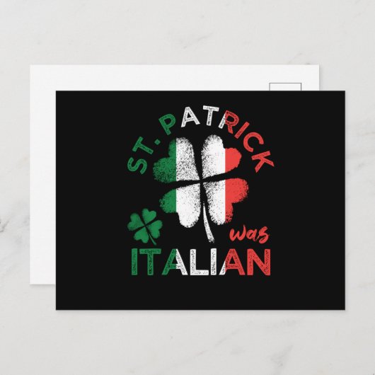 St. Patrick War Italiaanse vlag Shamrock Briefkaart (Voorkant / Achterkant)