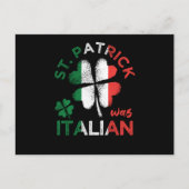 St. Patrick War Italiaanse vlag Shamrock Briefkaart (Voorkant)