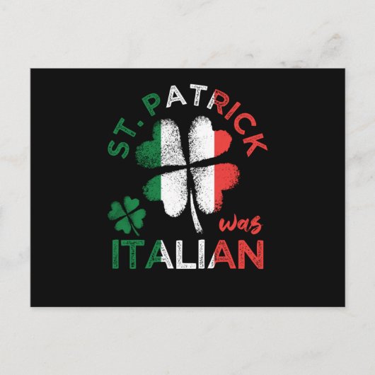 St. Patrick War Italiaanse vlag Shamrock Briefkaart (Voorkant)