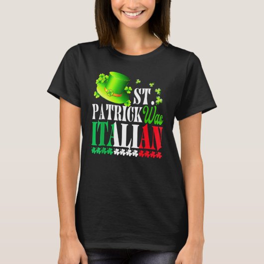 St Patrick was Italiaans Pet Clover van St Patrick T-shirt (Voorkant)