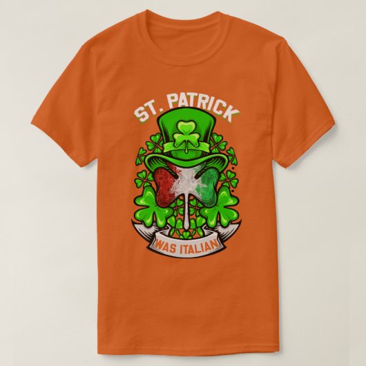 St Patrick was Italiaans Shamrock Leprechaun Irish T-shirt (Design voorkant)
