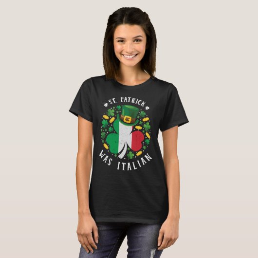 St. Patrick was Italiaans St. Patrick's Day Shamro T-shirt (Voorkant volledig)