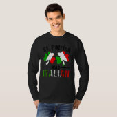St Patrick Was Italian Italy Shamrock Flag Funny M T-shirt (Voorkant volledig)