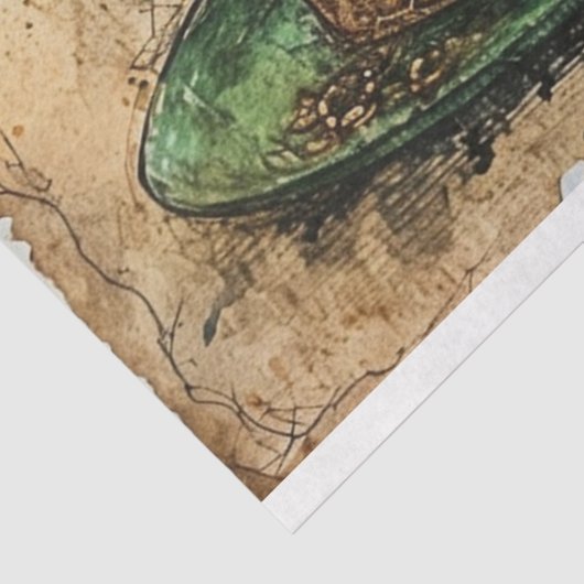 St. Patrick Whimsical Coffee Green Tales Tissuepapier (Detail)