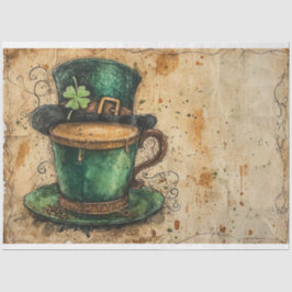 St. Patrick Whimsical Coffee Green Tales Tissuepapier