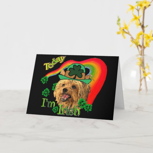 St. Patrick Yorkshire Terrier Kaart (Gele Bloem)
