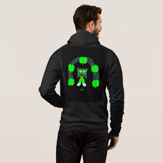 St. Patrick'FrankenCheese Mannen volledig-Zip Hook Hoodie (Achterkant volledig)