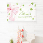 St. Patricks 1st Birthday Girl Banner Party Sign (Insitu)