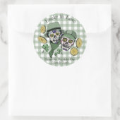 St Patricks Aangepaste Naam Groene Schedel Gelukki Ronde Sticker (Tas)