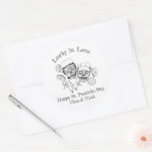 St Patricks Aangepaste Naam Suiker Skull Gelukkig Ronde Sticker (Envelop)