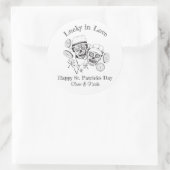 St Patricks Aangepaste Naam Suiker Skull Gelukkig Ronde Sticker (Tas)