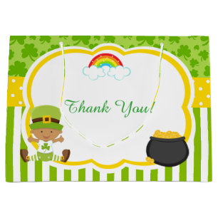 St. Patricks African American Boy Baby shower Groot Cadeauzakje