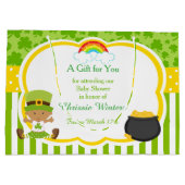 St. Patricks African American Girl Baby shower Groot Cadeauzakje (Achterkant)