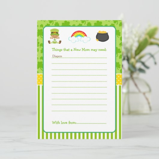 St Patricks Afro-Amerikaanse Baby Jongen Advies Li Kaart (Staand voorkant)