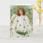 St. Patricks Angel brengt je veel geluk Kaart (Gele Bloem)