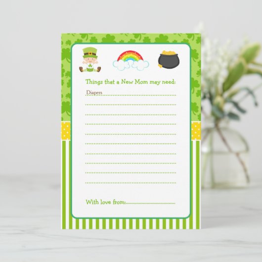 St Patricks Baby Boy Advice List Kaart (Staand voorkant)