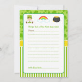 St Patricks Baby Meisje Advies Lijst Kaart (Voorkant)
