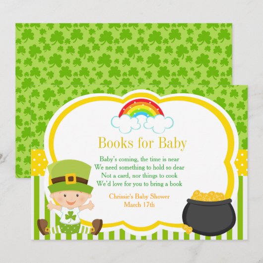 St Patricks Baby shower Boeken voor Baby Kaart (Voorkant / Achterkant)