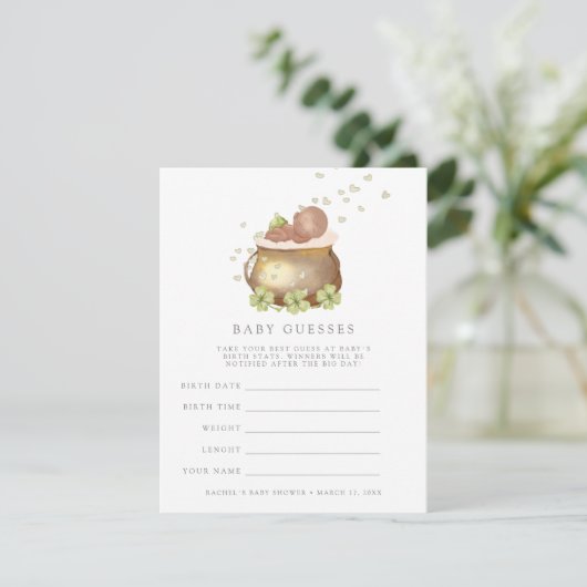 st patricks baby shower gokt game-uitnodiging kaart (Staand voorkant)