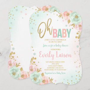 St. Patrick's Baby shower Invitation Irish Shower Kaart