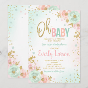 St. Patrick's Baby shower Invitation Irish Shower Kaart