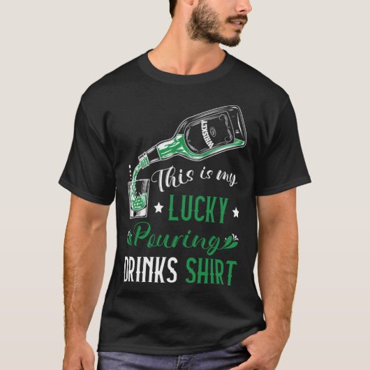 St Patricks Bartender Lucky Pesting Drinken Barten T-shirt (Voorkant)