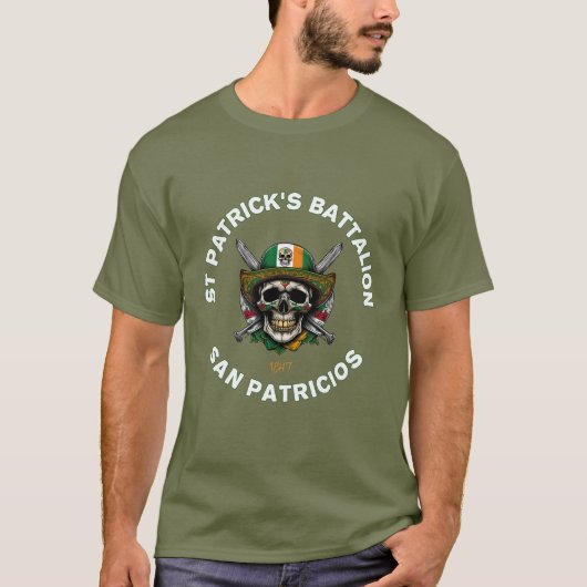 St Patricks Battalion San Patricios Irish Mexican T-shirt (Voorkant)