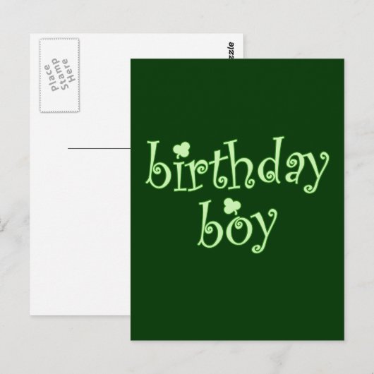 St Patrick's Birthday Boy met Shamrocks Briefkaart (Voorkant / Achterkant)