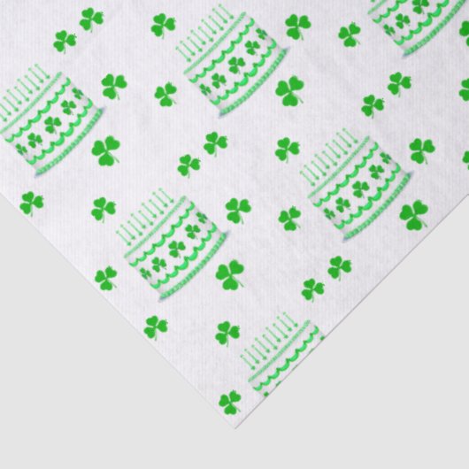 St. Patrick's Birthday Cake Pattern Tissuepapier (Detail)