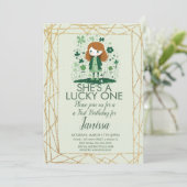 St. Patricks Birthday Girl Shamrock Glitter Lijst Kaart (Staand voorkant)