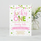 St. Patrick's Birthday Invitation Lucky One Party Kaart (Staand voorkant)