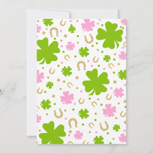 St. Patrick's Birthday Invitation Lucky One Party Kaart (Achterkant)