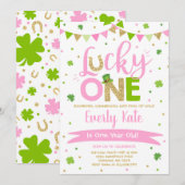 St. Patrick's Birthday Invitation Lucky One Party Kaart (Voorkant / Achterkant)