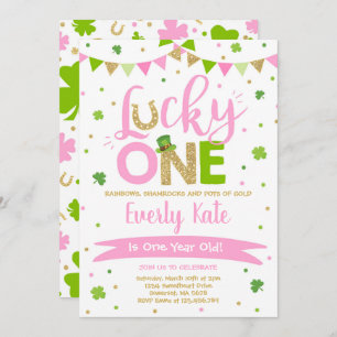St. Patrick's Birthday Invitation Lucky One Party Kaart