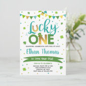 St. Patrick's Birthday Invitation Lucky One Party Kaart (Staand voorkant)