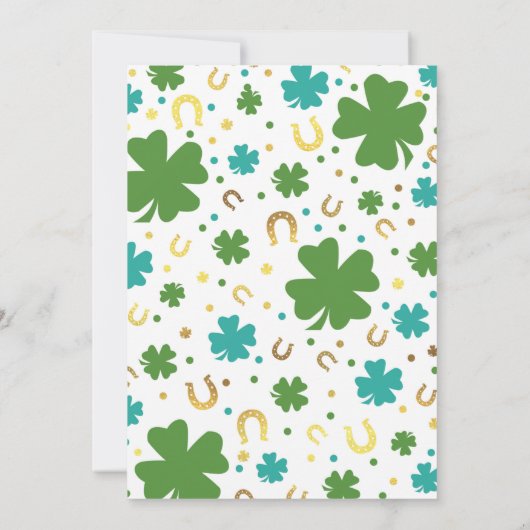 St. Patrick's Birthday Invitation Lucky One Party Kaart (Achterkant)