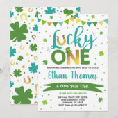 St. Patrick's Birthday Invitation Lucky One Party Kaart (Voorkant / Achterkant)