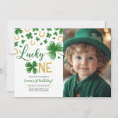 St. Patrick's Birthday Invitation Lucky One Party Kaart (Voorkant)