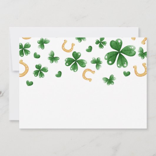 St. Patrick's Birthday Invitation Lucky One Party Kaart (Achterkant)