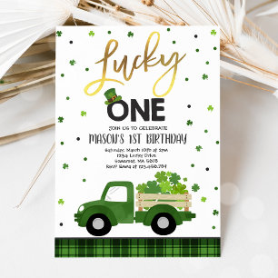 St. Patrick's Birthday Invitation Lucky One Party Kaart
