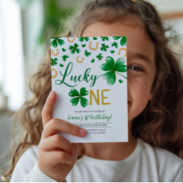 St. Patrick's Birthday Invitation Lucky One Party Kaart